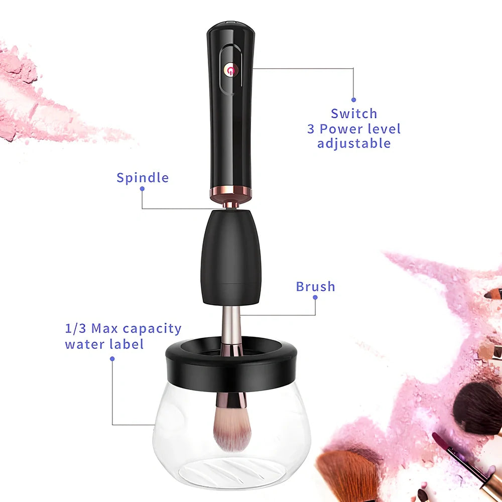 Makeup brush cleaning machine electric scrubber with 3cm silicone head and 9cm total length