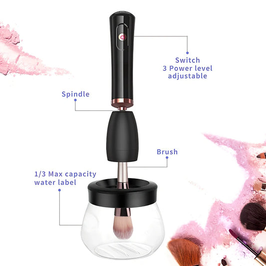 Makeup brush cleaning machine electric scrubber with 3cm silicone head and 9cm total length