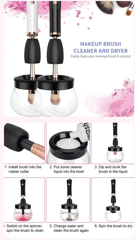 Makeup brush cleaning machine electric scrubber with 3cm silicone head and 9cm total length