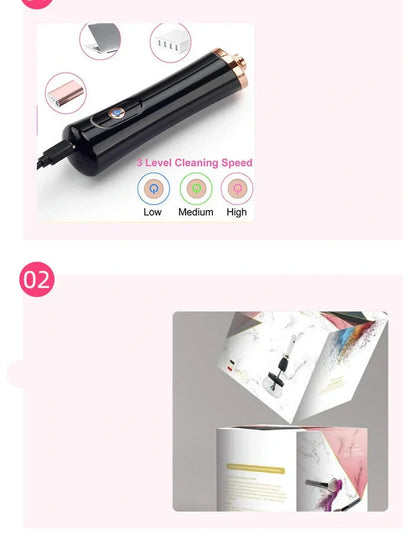 Makeup brush cleaning machine electric scrubber with 3cm silicone head and 9cm total length