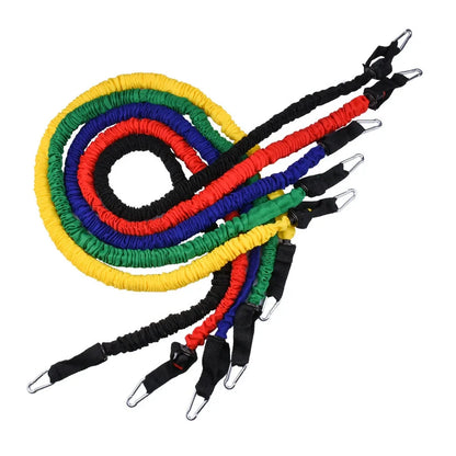 Household elastic pull rope with cloth cover showing 1.2-metre length and 100-pound resistance rating