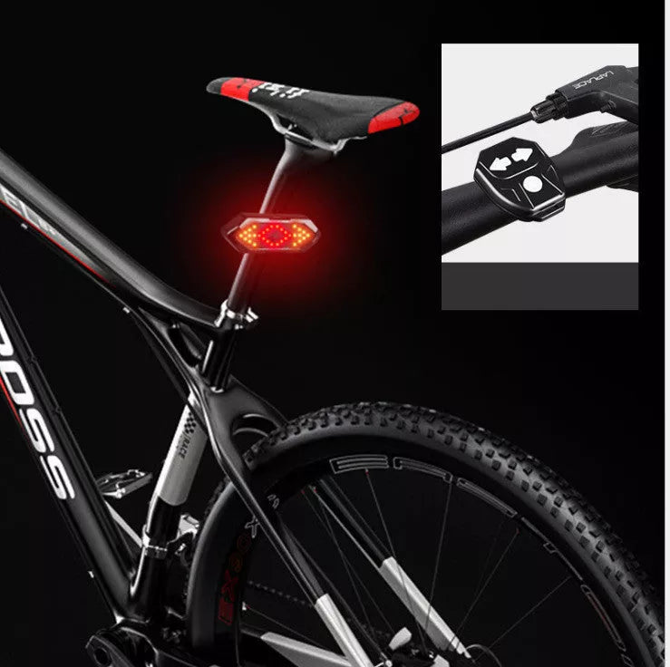 Smart remote control bike taillight with LED turn signal and horn, waterproof design