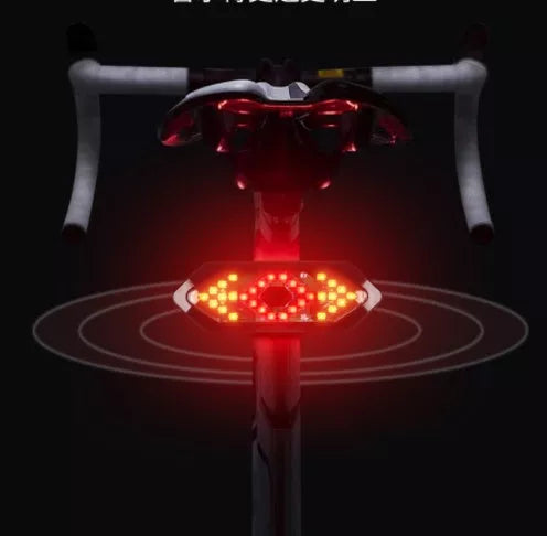 Smart remote control bike taillight with LED turn signal and horn, waterproof design