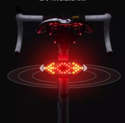 Smart remote control bike taillight with LED turn signal and horn, waterproof design