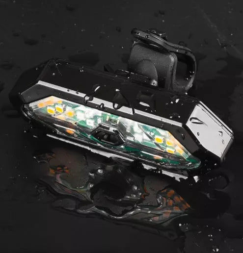 Smart remote control bike taillight with LED turn signal and horn, waterproof design