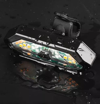 Smart remote control bike taillight with LED turn signal and horn, waterproof design