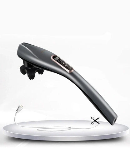 Electric Handheld Massager with 6 massage heads, kneading and vibrating massage therapy machine