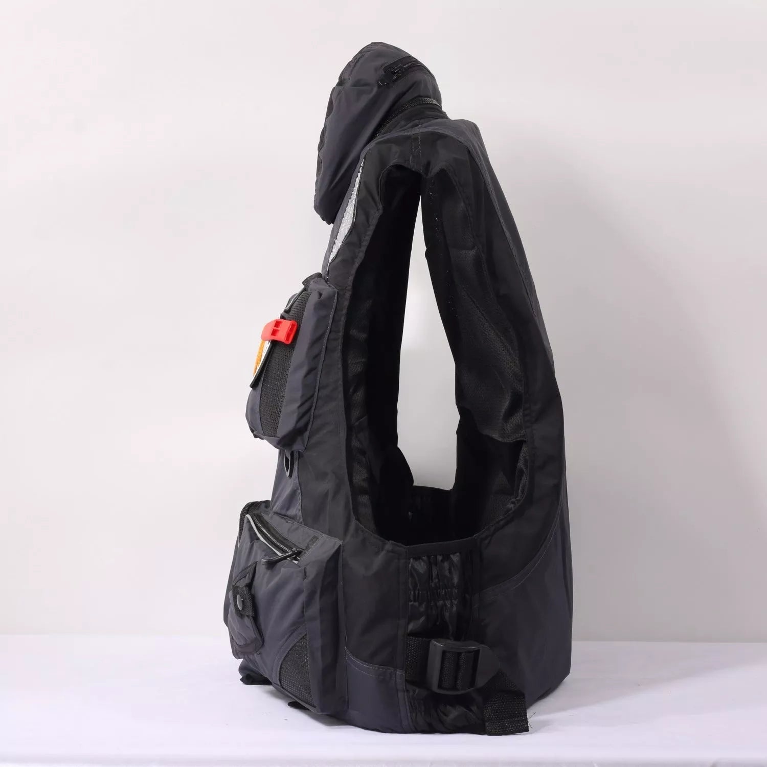 Sea fishing life jacket in multiple colors with reflective patches and multiple pockets