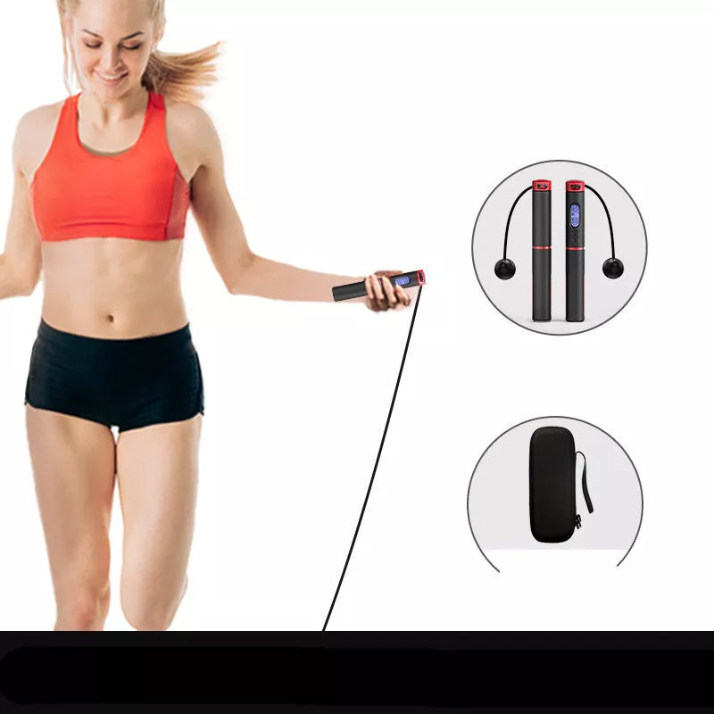 Weight-bearing steel wire skipping rope for women's fitness and weight loss