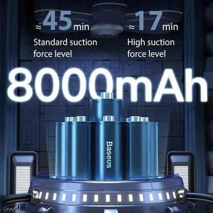 High-power Wireless Charging Small Car Vacuum Cleaner in silver and black