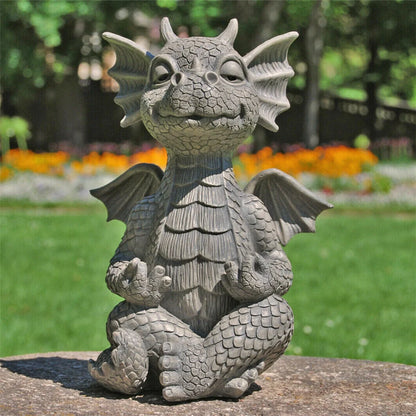 Small dinosaur meditation resin ornament for garden and home decor