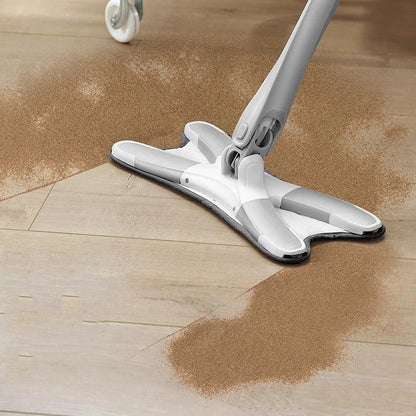 Premium microfiber flat mop with adjustable telescopic handle, 360-degree swivel, and superior cleaning power