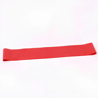Pink latex yoga resistance band, 500mm length, 50mm width, 0.3mm thick for fitness exercises