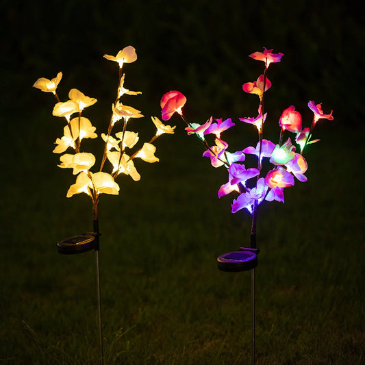 LED Ground Plug Courtyard Garden Decorative Lights in purple and white, 800 mm height