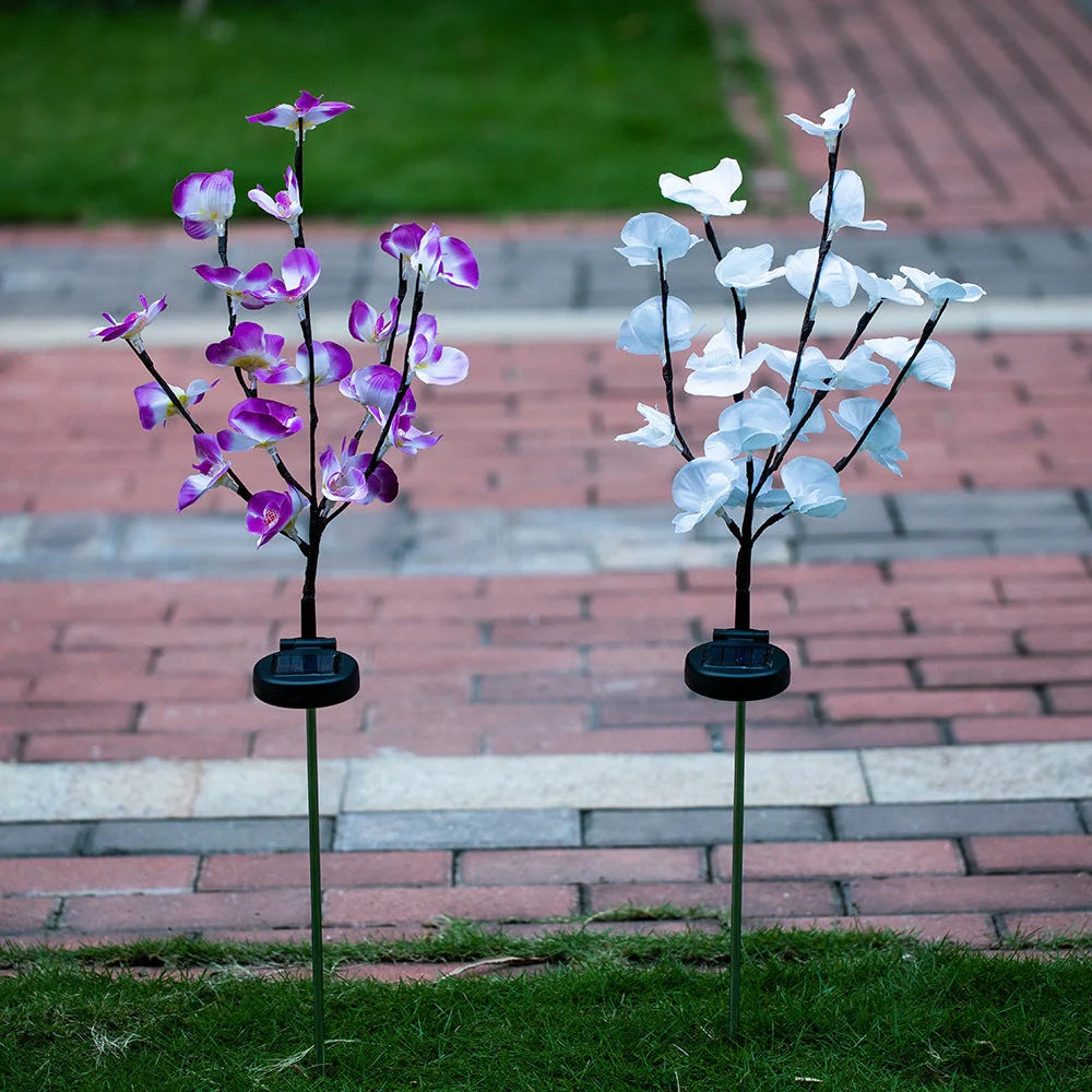 LED Ground Plug Courtyard Garden Decorative Lights in purple and white, 800 mm height
