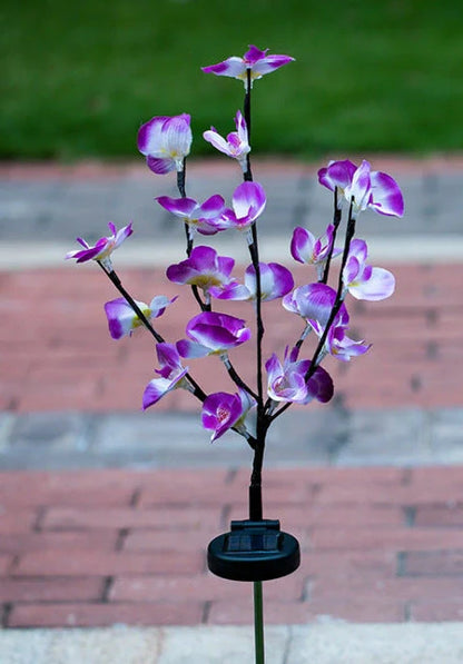 LED Ground Plug Courtyard Garden Decorative Lights in purple and white, 800 mm height