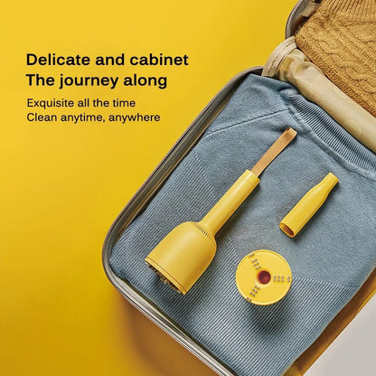 Mini wireless vacuum cleaner with hairball trimmer and USB charging cable