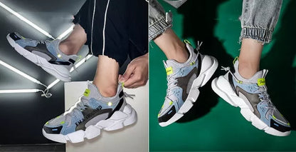 Men's breathable mesh sports casual shoes with reflective details for summer wear