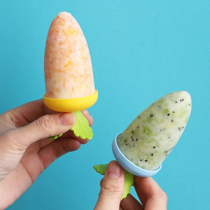 Carrot-shaped silicone ice cream mold in vibrant colors for fun DIY desserts