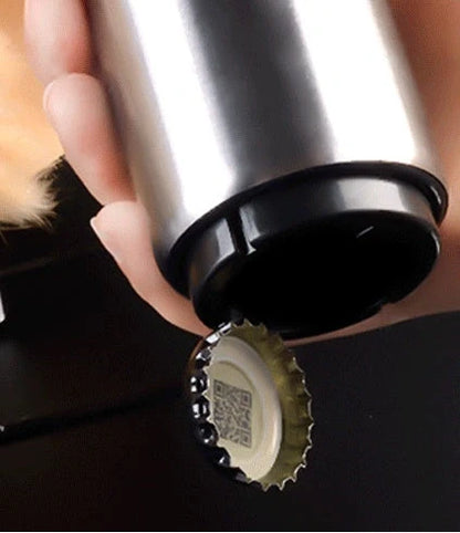 Stainless steel automatic beer bottle opener with one-hand operation