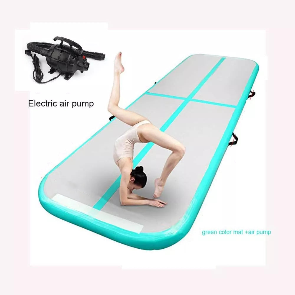 Inflatable gymnastics mat for yoga and martial arts training in various colors and sizes