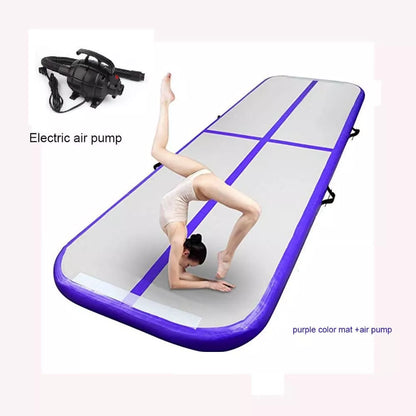 Inflatable gymnastics mat for yoga and martial arts training in various colors and sizes