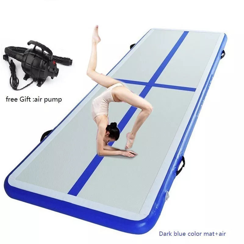Inflatable gymnastics mat for yoga and martial arts training in various colors and sizes
