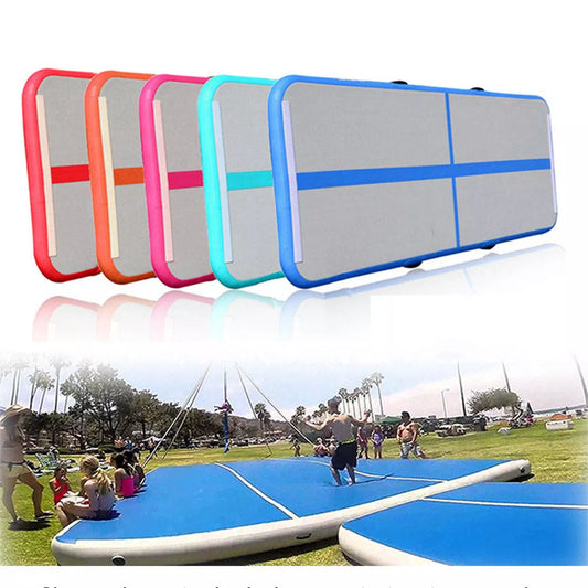 Inflatable gymnastics mat for yoga and martial arts training in various colors and sizes