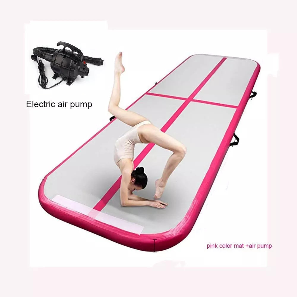 Inflatable gymnastics mat for yoga and martial arts training in various colors and sizes