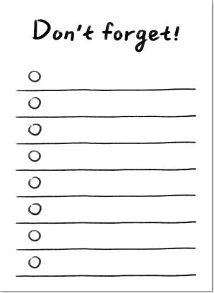 Student memo pad with eight planning templates including bill, checklist, and weekly plan styles