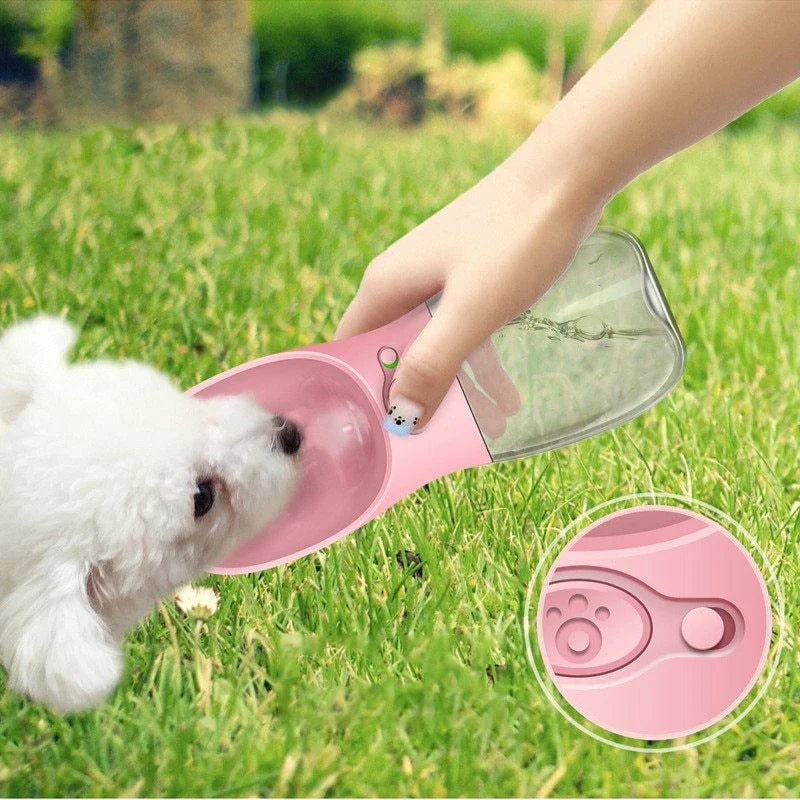 Durable and portable pet water bottle with eco-friendly materials and easy-to-use design for outdoor adventures with your furry friend