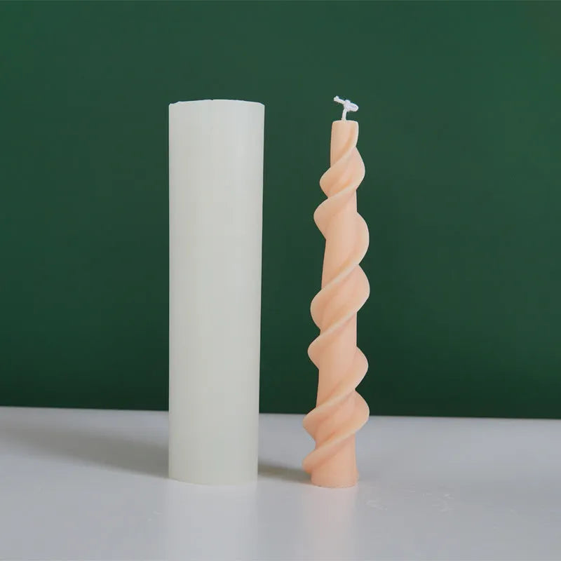Yihai spiral lace rod wax silicone mould for making rotating lace pattern candles