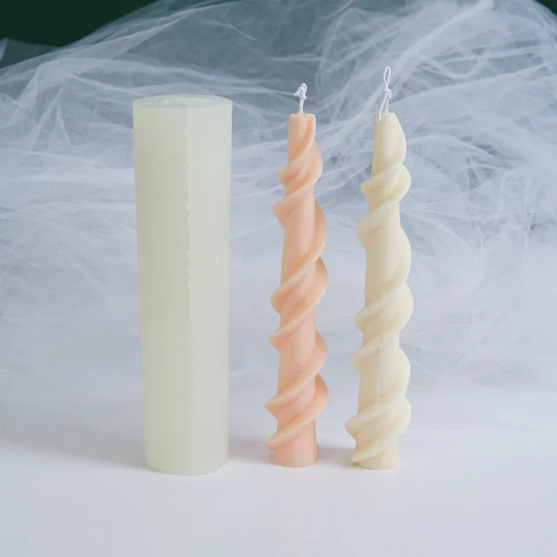 Yihai spiral lace rod wax silicone mould for making rotating lace pattern candles