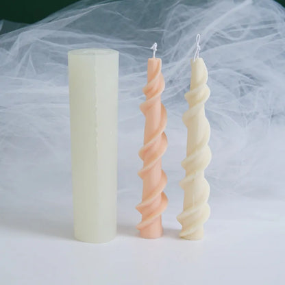 Yihai spiral lace rod wax silicone mould for making rotating lace pattern candles