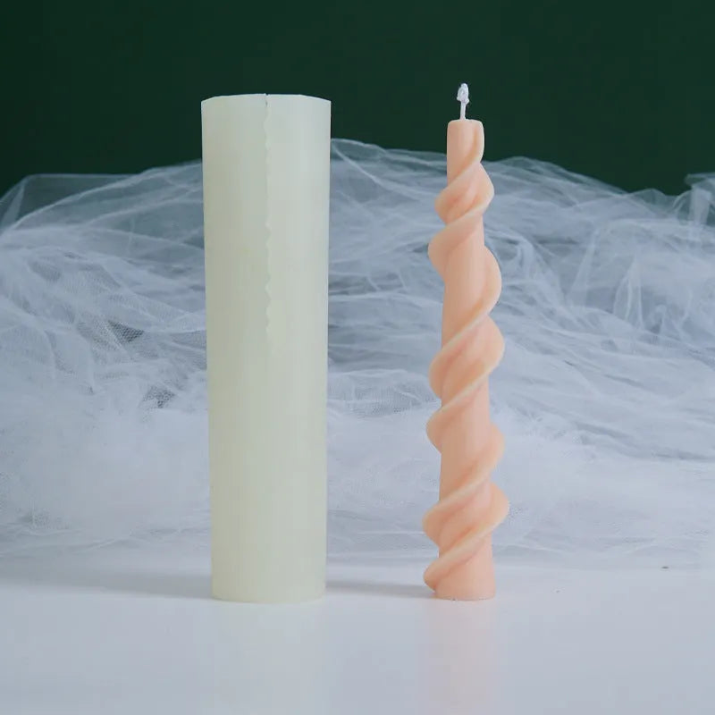Yihai spiral lace rod wax silicone mould for making rotating lace pattern candles