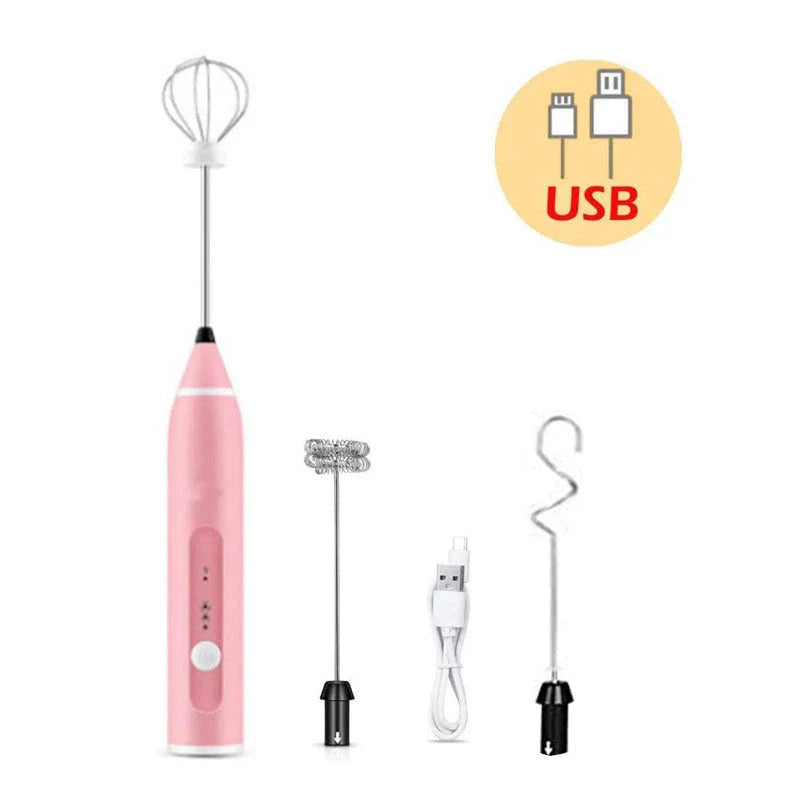 Premium Rechargeable Milk Frother - Versatile Kitchen Mixer for Whipping, Blending, and More