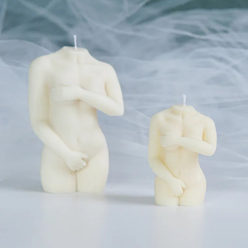 Shy Female Body Candle Silicone Mould: Flexible Silicone Candle Mould for Detailed Female Body Shapes in Three Distinct Poses with Easy Release