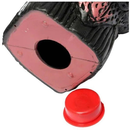 Lifelike owl decoy with 360-degree rotation for garden and farm pest control