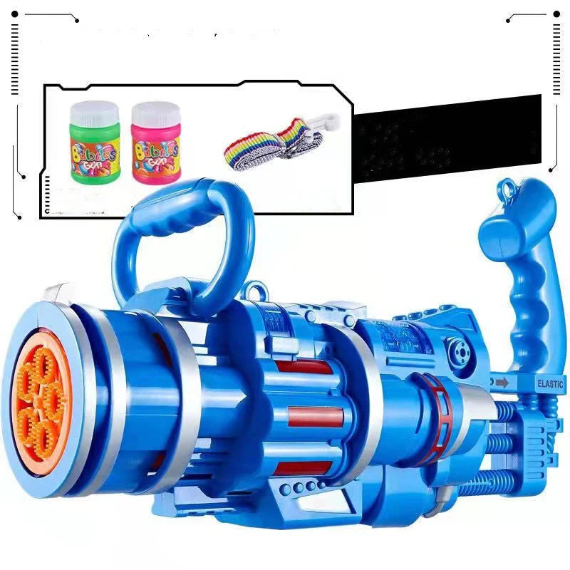 Gatling Bubble Gun Machine for kids with automatic electric bubble blowing and music features