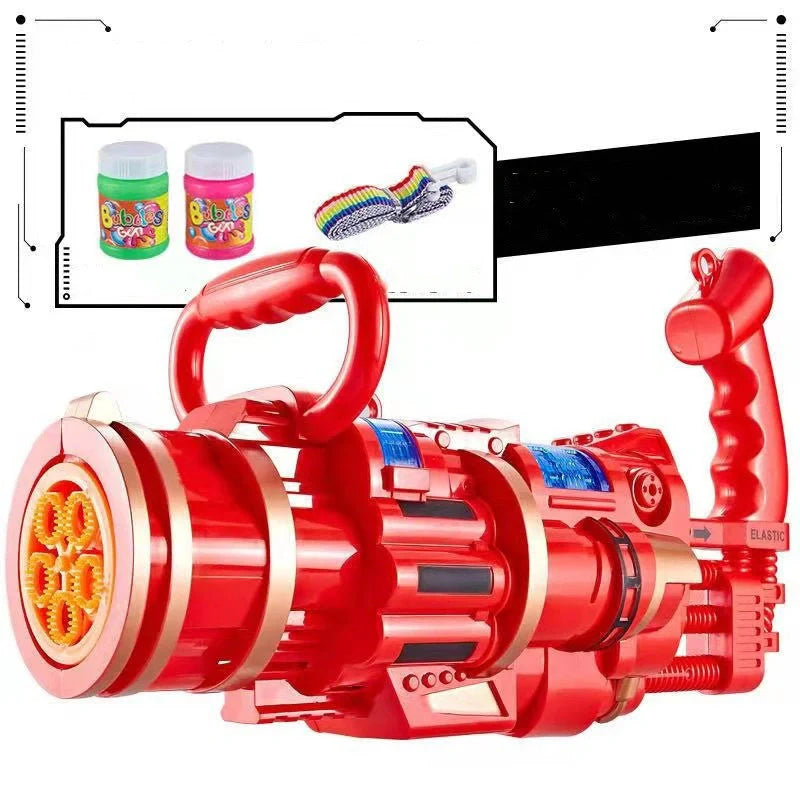 Gatling Bubble Gun Machine for kids with automatic electric bubble blowing and music features