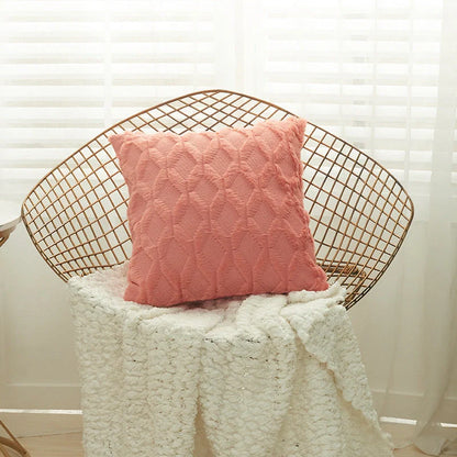 Luxury fur cushion cover in various colors, perfect for sofa or bed decor