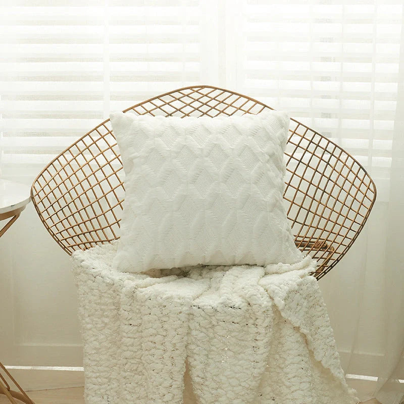 Luxury fur cushion cover in various colors, perfect for sofa or bed decor