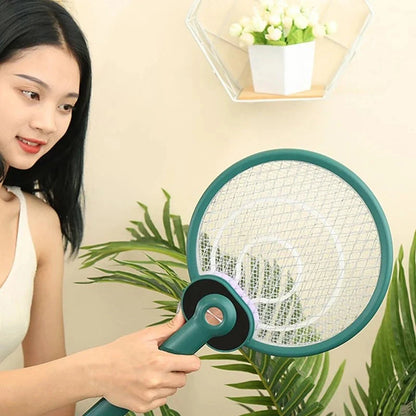 Dual-mode electric mosquito swatter with USB charging in green and blue colors