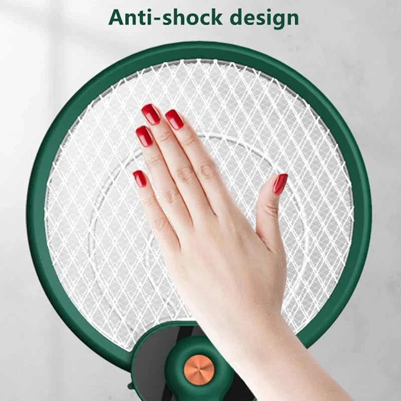 Dual-mode electric mosquito swatter with USB charging in green and blue colors