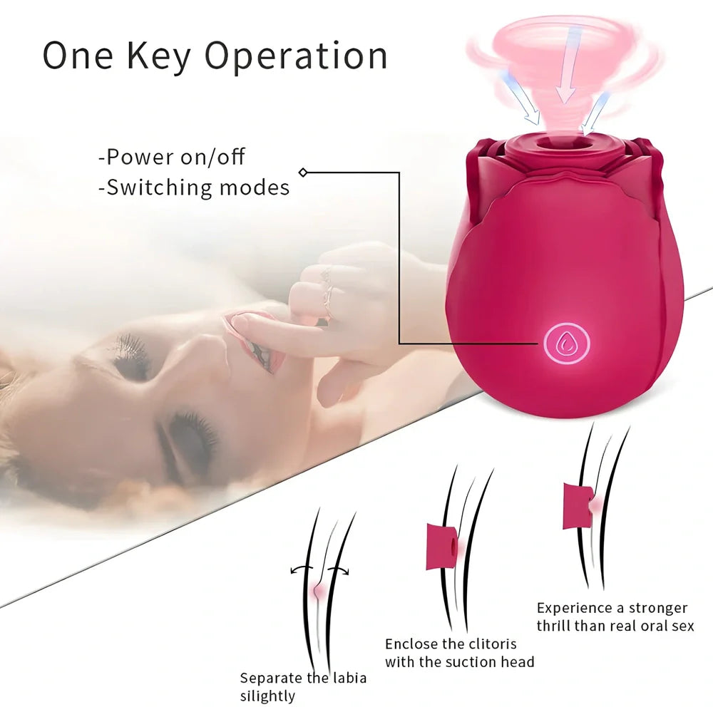 Huafeihua rose-shaped vibrating egg adult toy with silicone body and compact 58mm dimensions