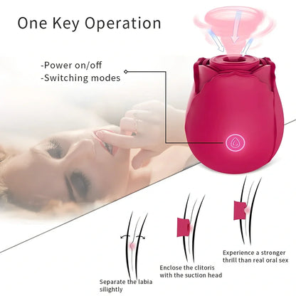 Huafeihua rose-shaped vibrating egg adult toy with silicone body and compact 58mm dimensions