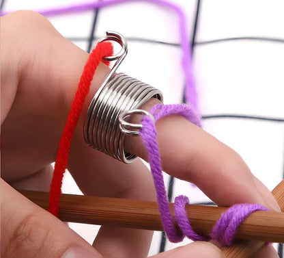 Knitting wire guide accessories showing 2cm and 1.5cm diameter sizes with lead wire components