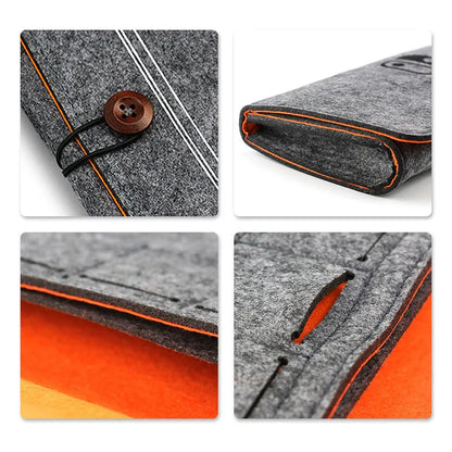 Black felt carrying pouch for Nintendo Switch with game card slots and double layer storage