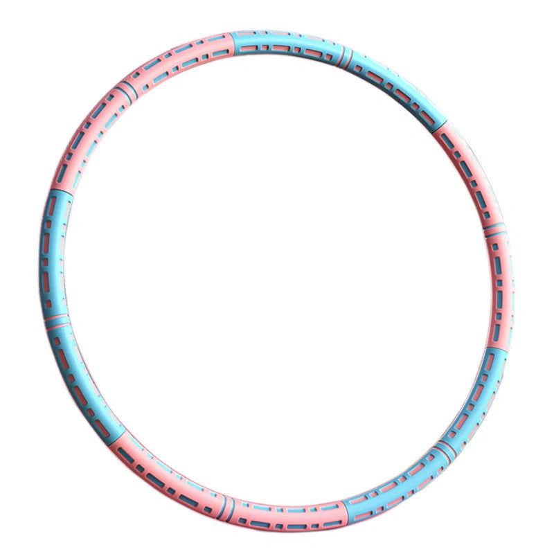Adjustable Fitness Hoop in blue and white for waist and hip training