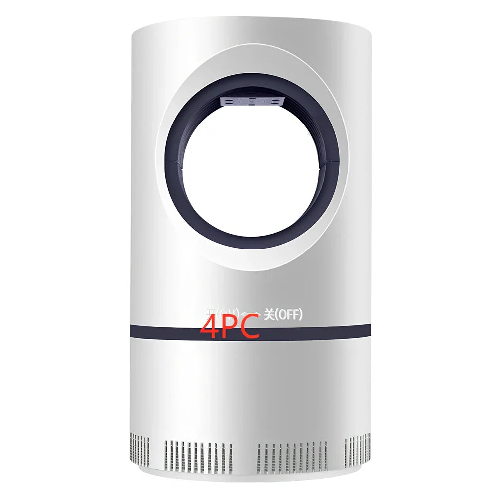 White USB photocatalytic mosquito trap size L 12x21.5cm with 360-degree UV light and detachable net for 51-100 square metre rooms